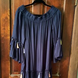 EUC. Surf Gypsy Midnight Blue Tunic with Tassels.